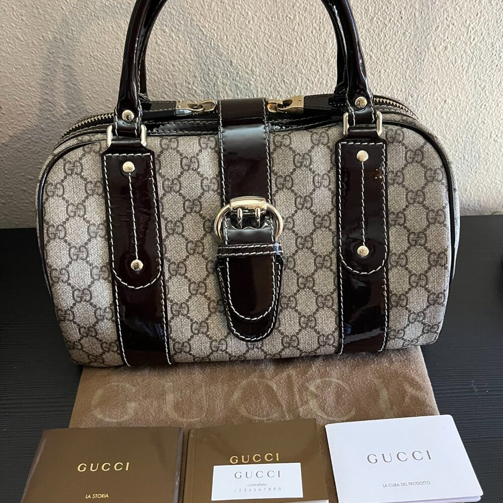 Gucci GG Supreme Boston Vanity Mirror Bag